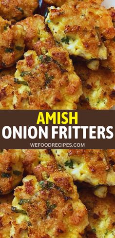 Delicious Amish Onion Fritters - Crispy fritters with a delightful blend of onions and savory seasonings, a tasty appetizer or side dish. Crispy Onion Fritters, Amish Onion Cake 12 Tomatoes, Onion Patties Amish Recipe, Amish Side Dishes, Amish Onion Cake, Cooked Onion Recipes, Onion Fritters Amish, Recipes With Crispy Fried Onions, Recipes Using French Fried Onions