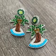 Get ready for Spring Break and Summer in these fun and beautiful earrings. Handmade Seed Beaded Palm Tree Dangle Earrings Beaded Palm Tree, Tropical Earrings, Tree Seeds, Beaded Dangle Earrings, Beaded Dangles, Spring Break, Palm Tree, Earrings Handmade, Get Ready