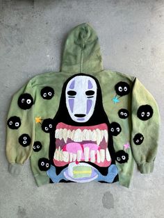 IG: sagesanima hand dyed and sewn with french terry cotton & faux fur soot sprites #streetstyle #streetfashion #streetwear #streetwearaddicted #studioghibliart #ghibli #mensstreetstyle #sewing #handmadeclothing #hypebeast Studio Ghibli Diy, Diy Clothes Accessories, Applique Hoodie, Sick Clothes, Soot Sprites, Sewing Projects Clothes, Diy Resin Crafts, Upcycle Projects