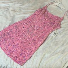 Never Been Worn - So Cute Pink Beaded Dress! Size 11/12 But Fits Like 9/10. Pink Fitted Mini Dress For Homecoming, Pink Fitted Sequin Bodycon Dress, Fitted Pink Mini Sequin Dress, Pink Fitted Sequin Mini Dress, Pink Fitted Dress With Sequins, Pink Fitted Mini Dress For Party Season, Fitted Sequin Mini Dress For Summer, Spring Fitted Mini Sequin Dress, Fitted Pink Mini Dress For Party Season