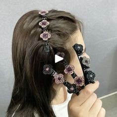 Detectionk.store Braided Hair Clips, Rhinestone Accessories, Shorthair Hairstyles, Hairstyles Wedding, Hairstyles Curly, Braided Hair, My Niece, Rhinestone Flower, Short Styles