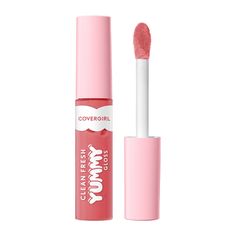 Introducing the Clean Fresh Yummy Gloss, Daylight Collection. Get deliciously hydrating flavors with this cushiony, glassy shine lip gloss. Formula, infused with Hyaluronic Acid and Antioxidant Berries, makes lips feel nourished, look fuller, and healthy-looking. Non-sticky, weightless feel. Yummy flavors and scents. Plush applicator scoops up just the right amount of gloss. Gluten-Free, Vegan & formulated without parabens, talc, mineral oil. Leaping Bunny Approved by Cruelty-Free International Covergirl Yummy Gloss, Yummy Lip Gloss, Clean Fresh Yummy Gloss, Yummy Gloss, Covergirl Clean Fresh, Cute Nail Polish, Shine Lip Gloss, Leaping Bunny, Plumping Lip Gloss