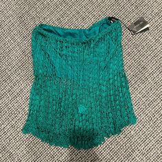 New With Tags Crochet Teal Beach Skirt By Italian Designer Patrizia Pepe. Could Be Beach Cover Up Or Worn Out. It 42 Green Mini Skirt For Beach, Stretch Pencil Skirt For Beach, Stretch Green Skirt For Beach Season, Green Stretch Skirt For Vacation, Beach Season Mini Skirt For Party, Green Pencil Mini Skirt For Summer, Green Stretch Mini Skirt For Vacation, Green Beach Party Skirt, Mini Skirt For Beach Season Party