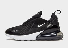 Comfy Lazy Outfits, Nike Air Max 270 Women, Nike Air Max 270 Black, Nike 270, Black Nike Air Max, Nike Shoes Air, Basket Noir, Nike Shoes Air Max, Black And White Shoes