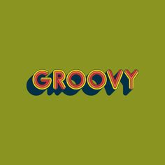 the word grooy written in colorful letters on a green background