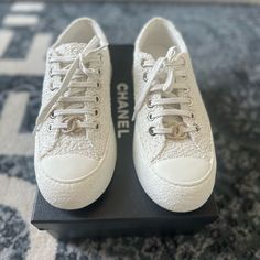 Chanel 2024 Sneakers Size 37 Worn Once Like New With Box And Dust Bags 2024 Sneakers, Chanel 2024, Shoes Chanel, Chanel Sneakers, Chanel Shoes, Womens Shoes Sneakers, Low Top, Fashion Shoes, Shoes Sandals