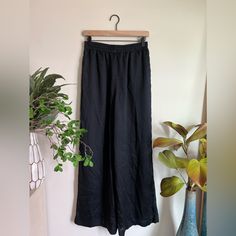 Nwot Elastic Waist Waist Lat Flat: 13” Inseam: 29” Chiffon Pants, Satin Crop Top, Black Wide Leg Pants, Wide Leg Dress Pants, Summer Linen, Purple Satin, House Of Harlow 1960, House Of Harlow, Pink Satin