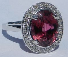 Natural 5.74 CT Rubellite & Diamond Ring 14KT Gold W/ Appraisal. $2,150.00, via Etsy. Elegant Untreated Oval Gemstones, Untreated Oval Elegant Gemstones, Elegant Untreated Gemstones For Anniversary, Diamond Rings Jewelry, Cheap Diamond Rings, Jewelry Appraisal, Vintage Diamond Rings, Diamonds Jewelry, Please And Thank You