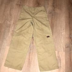 Cute Boys Dickies Adjustable Waist Khaki Pants Size 8, New Without Tags, Clasp Enclosure. Cotton Long Pants For School, Cotton Straight Leg School Bottoms, Cotton School Trousers, Full Length School Bottoms With Pockets, School Pants Made Of Cotton, Full Length Bottoms With Pockets For School, Cotton Cargo Pants For School, School Cotton Cargo Pants, Casual School Pants