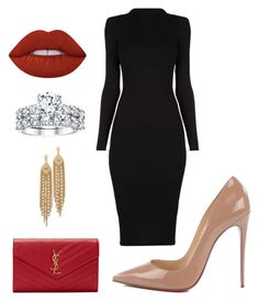 "Untitled #8" by pwettieqirlkim on Polyvore featuring Christian Louboutin, Lime Crime, Yves Saint Laurent and Capwell + Co Red Bottom Outfits, Bottom Outfits, Outfits Classy, Red Bottom, Church Outfits, Outfit Women, Dressy Outfits, Date Outfits