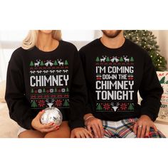 Stay cozy and stylish this holiday season with our unisex heavy blend Christmas sweatshirt. Made from a warm 50/50 cotton-polyester blend, it's perfect for chilly days. The classic fit and ribbed collar ensure lasting comfort and shape, while double-needle stitching adds durability. With no itchy side seams and a tear-away label, this sweatshirt is designed for all-day comfort. Plus, it's crafted using ethically grown US cotton and eco-friendly dyes, making it a sustainable and festive wardrobe choice. ❤️ Fabric Blend: Made from a medium-heavy blend of 50% cotton and 50% polyester (8.0 oz/yd² or 271.25 g/m offering warmth and durability for colder weather. 💚 Comfortable Fit: The classic fit and crewneck design ensure a cozy, comfortable wearing experience with a clean, versatile look. ❤️ Couple Ugly Sweater Ideas, Dirty Christmas Shirts, Ugly Sweater Couple, Matching Christmas Pajamas Couples, Twice Christmas, Matching Ugly Christmas Sweaters, Couples Christmas Sweaters, Matching Christmas Sweaters, Santa Party