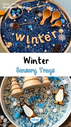 Winter sensory activities for children. Click on the pin for more winter sensory play. Special thanks to @_little.thinkers_ @creative_corner_at_no8 Winter Sensory Activities, Winter Theme Kindergarten, Winter Sensory Play, Sensory Activities For Toddlers, Winter Activities For Toddlers, Winter Crafts For Toddlers, Winter Sensory, Christmas Activities For Toddlers, Tuff Spot