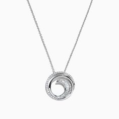 Effy Classique 14K White Gold Diamond Swirl Pendant, 0.48 TCW Diamond Evil Eye Bracelet, Multi Gemstone Bracelet, Diamond Flower Pendant, Diamond Evil Eye, White Gold Sapphire, Blue Sapphire Diamond, Gold Diamond Necklace, Rose Gold Diamonds, Diamond Earrings Studs