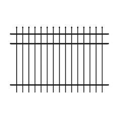 a black and white photo of a fence with four bars on each side, the top is