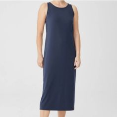 Eileen Fisher Stretch Jersey Knit Tank Dress Sleeveless Slim Fit Blue Size Xl 92% Tencel Lyocell 8% Elastan Size Xl Chest 22” Flat Length 43” Center Back New With Tags. Tags: Tank Dress, Stretch, Jersey, Knit, Sleeveless, Maxi, Blue, Eileen Fisher Blue Sleeveless Maxi Dress For Loungewear, Blue Sleeveless Lounge Dress, Blue Casual Midi Sleeveless Dress, Casual Blue Sleeveless Midi Dress, Casual Blue Sleeveless Dress For Daywear, Navy Sleeveless Stretch Dress, Casual Blue Midi Dress For Loungewear, Blue Casual Midi Dress For Loungewear, Blue Midi Sleeveless Dress For Daywear