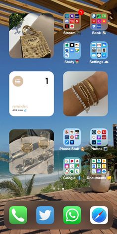 an iphone screen with several different items on it