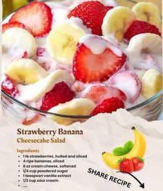 there is a bowl of strawberries and bananas