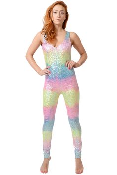 Image of Rainbow Pearl Catsuit Disco Mermaid, Rainbow Pearl, Womens Jumpsuits, Clothing Labels, Catsuit, Leotards, Brighton, Jumpsuits For Women, Two Piece Pant Set