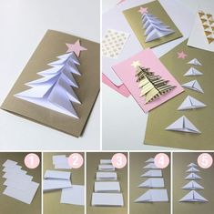 step by step instructions on how to make a christmas tree card