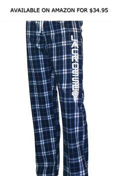 Zone Apparel Lacrosse Women’s Flannel Plaid Pajama Lounge Pants ◆ AVAILABLE ON AMAZON FOR: $34.95 ◆ Women’s Lacrosse Flannel Plaid Pajama Lounge Pants are the ultimate combination of style and soft, cozy fabric. Lacrosse girls can lounge in comfort on chilly days. The word lacrosse and a stylish lacrosse head graphic are featured on the pant leg. These warm flannel pants have an elastic waistband and adjustable twill draw cord. Lacrosse Women, Pajama Lounge, Plaid Pajama, Lacrosse Girls, Flannel Pants, Cozy Fabric, Plaid Pajamas