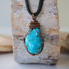 Feel whole with your Spirit guides leading you when you wear this raw turquoise necklace. Handmade with positive vibes, turquoise aids in self-acceptance, self-forgiveness, communication and feeling whole. You can wear this genuine turquoise pendant on either side, due to the pendant's handcrafted reversible design. Each stone ranges in shape, size and shade of blue colour, creating a unique pendant for you that won't be duplicated (please see our variation image for possible options that may co Mens Turquoise Necklace, Turquoise Hand-wrapped Jewelry For Meditation, Turquoise Raw Stone Jewelry For Healing, Turquoise Pendant Necklace For Healing, Spiritual Electroformed Turquoise Jewelry, Adjustable Spiritual Turquoise Necklace For Meditation, Adjustable Turquoise Pendant Necklace With Spiritual Style, Spiritual Adjustable Turquoise Necklace Gift, Adjustable Spiritual Turquoise Pendant Necklace