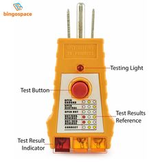 an electronic device with instructions for testing and testing it's contents, including the test button