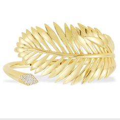 Apm Monaco Beautiful Gold Statement Bracelet . Striking Cuff Of A Palm Leaf With Pave At Tip . Apm Monaco, Statement Bracelet, Palm Leaf, South Of France, Palm Leaves, Fashion Luxury, Luxury Jewelry, Womens Jewelry Bracelets, Monaco