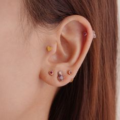 Flat Helix Piercing, 3rd Piercings, Piercing Flat, Gold Heart Ring, Bezel Earrings, Opal Earrings Stud, Opal Studs, Cz Stud Earrings, Helix Piercing