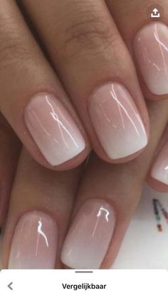 Unghie Sfumate, French Manicure Nails, Subtle Nails, Her Nails, Bride Nails, White Nail, Short Acrylic Nails Designs, Neutral Nails, Dipped Nails