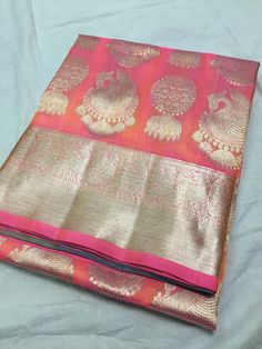 Pink Banarasi Silk Saree With Traditional Patterns, Baby Pink Kanjeevaram Saree, Banarsi Pink Saree, Ceremonial Pink Banarasi Silk Saree, Pink Semi-stitched Banarasi Silk Saree, Elegant Sarees, New Saree Designs, Floral Print Sarees, Silk Saree Kanchipuram