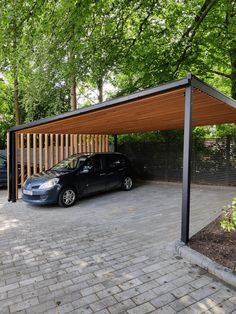 Tall Tree’s, Bedfordshire - Urban Skies Covered Car Port Ideas, Covered Parking Ideas Outdoor Spaces, Covered Parking Ideas, Car Port Design, Modern Carport Ideas, Car Port Ideas, Japanese Exterior, Shelving Garage