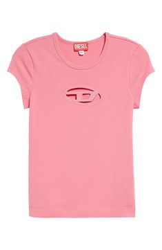 This slim-fitting T-shirt gets signature Diesel style from an embroidered logo at the chest cutout. 22" length (size Medium) Crewneck Short sleeves 93% cotton, 7% spandex Hand wash, dry flat Imported Designer Clothing Diesel Style, Diesel Fashion, Designer Clothing, Hand Wash, Short Sleeves, Nordstrom, Slim Fit, Crew Neck, Spandex