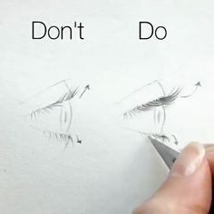 someone is drawing an eye with pencils on paper and the words don't do