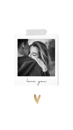 a black and white photo with the words love you written on it in gold foil