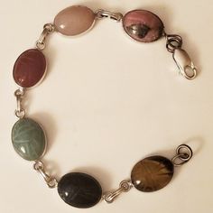 Van Dell 925 Sterling Scarab Gem Stone Bracelet | eBay Gem Stone Bracelet, Gem Stone, Gemstone Bracelets, Stone Bracelet, Everyday Life, Poetry, Gems, Bracelet, Gemstones