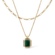 PRICES MAY VARY. What Makes Ana Luisa Special - Two necklaces are better than one with this 14k gold plated necklace set. Finished off with a statement-making malachite stone pendant, this set is a must-have addition to any jewelry collection. This versatile necklace set can be worn separately or together if you’re looking to really make a statement. Quality Materials - Crafted with durability in mind, this layered necklace set is hypoallergenic, water and tarnish-resistant. Our unique and extra Unique Green Stone Necklaces, Wife Christmas Gift Ideas, Gold Layered Necklace, Valentine's Day Gifts For Her, Green Stone Necklace, Two Necklaces, Stone Necklaces, Women Gift Ideas, Green Pendant