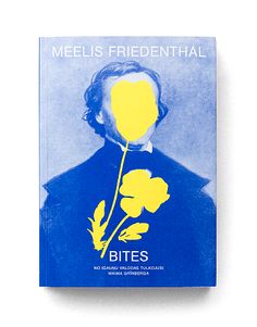 a blue book with yellow flowers on it's cover and the words, mellis friedenthalel bites