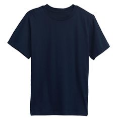 Boy's short sleeve crew neck tee features a premium soft cotton blen and a double stitched hem. Tee feathures stretch for added comfort, great for lounging or sports. Classic Soft-washed T-shirt, Classic Soft-washed Short Sleeve T-shirt, Classic Soft-washed Solid T-shirt, Sporty Cotton T-shirt With 3/4 Sleeve, Basic Navy Short Sleeve T-shirt, Classic Navy Short Sleeve T-shirt, Moisture-wicking Short Sleeve T-shirt For Sports, Everyday Cotton Raglan Sleeve T-shirt, Navy Short Sleeve Relaxed Fit T-shirt