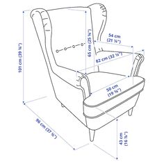 the measurements for a reclining chair with arms and legs, including an arm rest