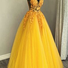 Home · zshee · Online Store Powered by Storenvy Yellow Wedding Dress The Bride, Yellow Wedding Dress, Long Party Dresses, Tulle Prom Dresses, Romantic Floral Print, Yellow Outfit, High Heel Platform, Evening Gowns Elegant, Yellow Wedding