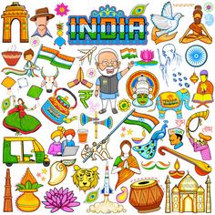 an image of india with many different things