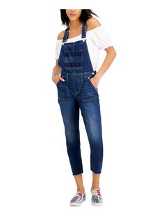 TOMMY JEANS Womens Navy Stretch Square Neck Skinny Jumpsuit 00\ W24 Tommy Hilfiger Jeans Woman, Overalls Blue, Jeans Logo, Womens Denim, Cropped Jumpsuit, Tommy Hilfiger Jeans, Denim Overalls, Jeans Womens, Cropped Denim