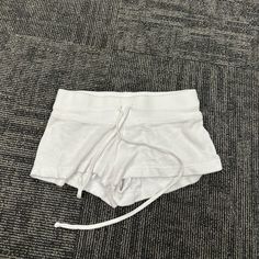 These Shorts Are In Brand New Condition! Maybe Worn Once Or Twice. No Defects. I Accept Offers! Basic White Bottoms With Built-in Shorts, White Stretch Bottoms With Drawstring, Fitted Cotton Pajama Shorts With Elastic Waistband, Cotton High-waisted Workout Shorts, Stretch Cotton Summer Bottoms, Summer Stretch Cotton Bottoms, White Basic Bottoms With Built-in Shorts, White Drawstring Bottoms For Daywear, Fitted Cotton Pajama Shorts With Short Inseam