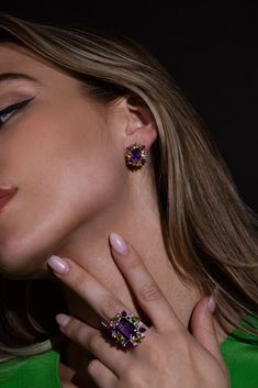 Stefere multi sapphire amethyst ring in rose gold. 18K Rose Gold (8.80gr) White Diamond 0.04ct, Pink Sapphire 1.29ctw, Blue Sapphire 0.26tw, Peridot 2.96ctw, Amethyst 8.82ctw Luxury Purple Rings For Party, Luxury Purple Party Rings, Elegant Multi-stone Amethyst Ring In Yellow Gold, Yellow Gold Multi-stone Rings For Party, Luxury Purple Multi-stone Sapphire Ring, Elegant Yellow Gold Multi-stone Amethyst Ring, Yellow Gold Multi-stone Jewelry For Evening, Elegant Yellow Gold Amethyst Ring With Cubic Zirconia, Multi-stone Party Rings, Fine Jewelry Style