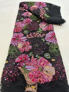 We offer a variety of fashion handmade fabric，those are widely use for wedding dress，garment and fashion cloth. Length: 5 Yards width is about 130cm/48inch Material ： sequins ,tulle , beads ,Rayon,polyester. Symmetrical embroidery floral pattern, with lovely flowers in the middle, scalloped border. You can also cut and use separately. Perfect for dress, tops, wedding veil.  You can split the piece up and have one scalloped edge around the veil and will place the separate flowers throughout the p Flower Lace Fabric, Tulle Embroidery, Church Dress, Beaded Lace Fabric, Nigerian Lace, Embroidered Lace Fabric, Night Dress For Women, African Lace, Flower Lace