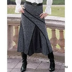 Rock Outfit, Trending Fashion Outfits, Asymmetrical Skirt, 가을 패션, Gray Skirt