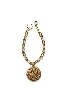 18k Goldfilled bracelet with gold plated brass charm Coin length 1" Coin Bracelet, Brass Charms, Things To Buy, Cool Things To Buy, Gold Bracelet, Mens Jewelry, Gold Necklace, Gold Plate, Plating