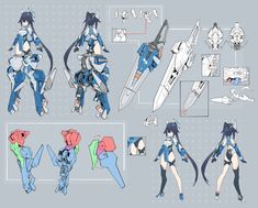 the concept art for an upcoming mobile game is shown in blue and white colors, with different