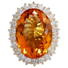 17.91 Carat Natural Citrine 14 Karat Yellow Gold Diamond Ring Stamped: 14K Yellow Gold Total Ring Weight: 7.2 Grams Total Natural Citrine Weight is 16.26 Carat (Measures: 20.00x15.00 mm) Color: Yellow Total Natural Diamond Weight is 1.65 Carat Color: F-G, Clarity: VS2-SI1 Face Measures: 25.50x20.60 mm Sku: [703010W] Yellow Gold Cocktail Ring, Citrine Jewelry, Unusual Rings, Yellow Gold Diamond Ring, Yellow Gemstones, Gold Cocktail Ring, Gold Cocktail, La Face, Gold Diamond Ring