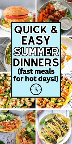 lazy summer dinners Dinner Ideas For Hot Days, Hot Day Dinners, Easy Summer Dinner Recipes, Light Summer Dinners, Easy Summer Dinner, Easy Fast Dinner Recipes, Summer Dinner Ideas, Easy Summer Dinners, Summertime Recipes